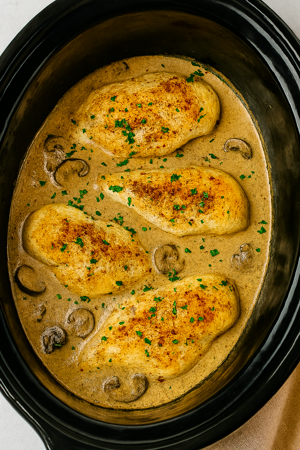 Crockpot Creamy Mushroom Chicken